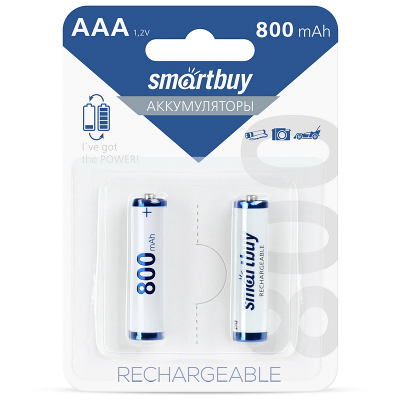 Аккумулятор Smartbuy AAA (HR03) 800mAh 2BL SBBR-3A02BL800