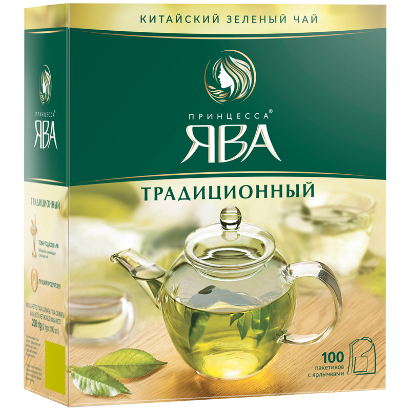 Чай Принцесса Ява, зеленый, 100 пакетиков по 2г 0880-18