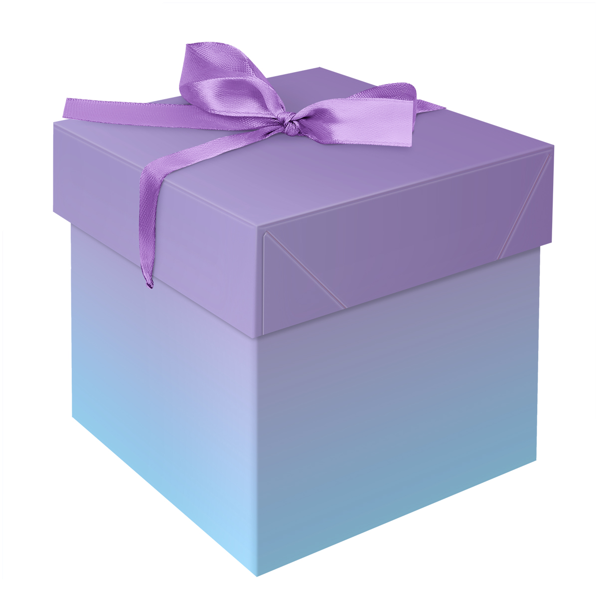 Коробка складная подарочная MESHU "Duotone. Blue-Lilac gradient", (15*15*15см), с лентой MS_54174