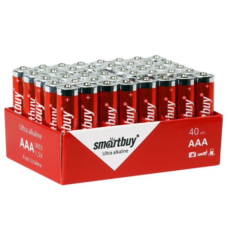 Батарейка SmartBuy AAA (LR03) алкалиновая, OS40 SBBA-3A40S