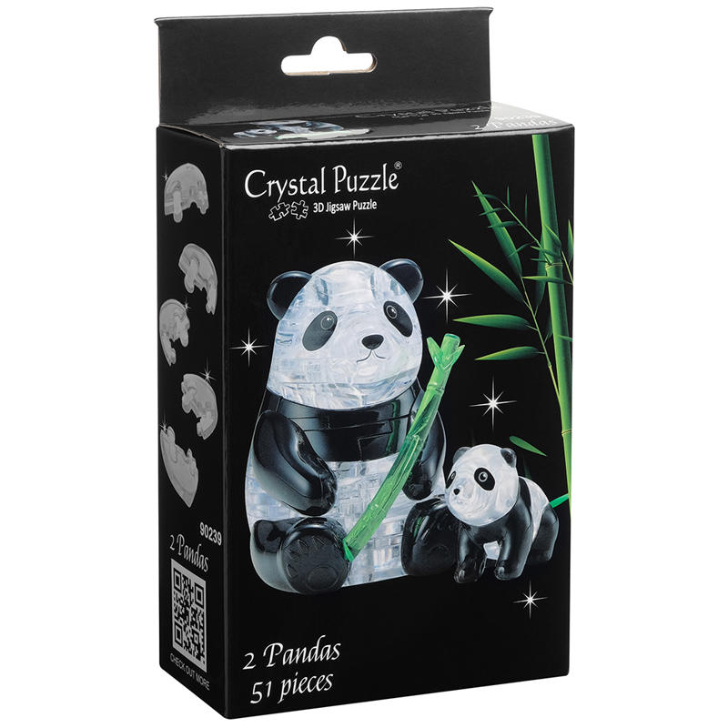 Пазл 3D Crystal puzzle "Две панды", картонная коробка 90239