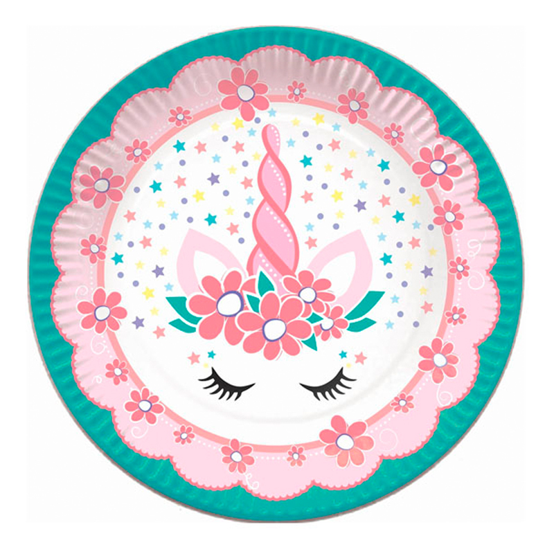 Тарелки бумажные ПатиБум "Единорог Pink&Tiffany", 18см, 6шт. 4690296058395