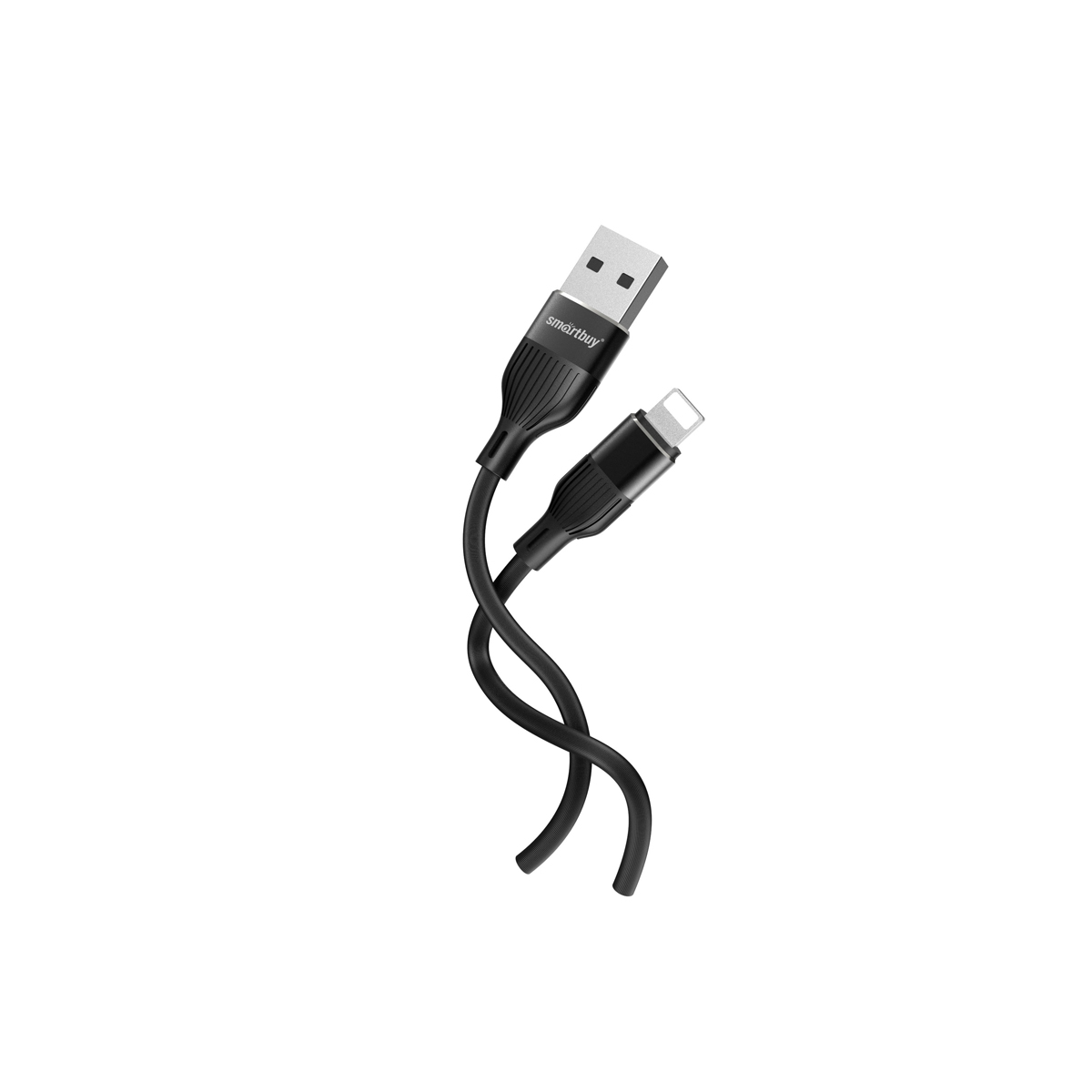 Кабель Smartbuy S72, USB - Lightning, для Apple, 2,4A output, 1м, черный iK-512-S72b