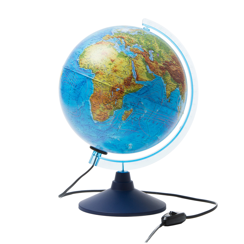 Глобус физико-политический Globen, 25см, с подсветкой на круглой подставке Ке012500191