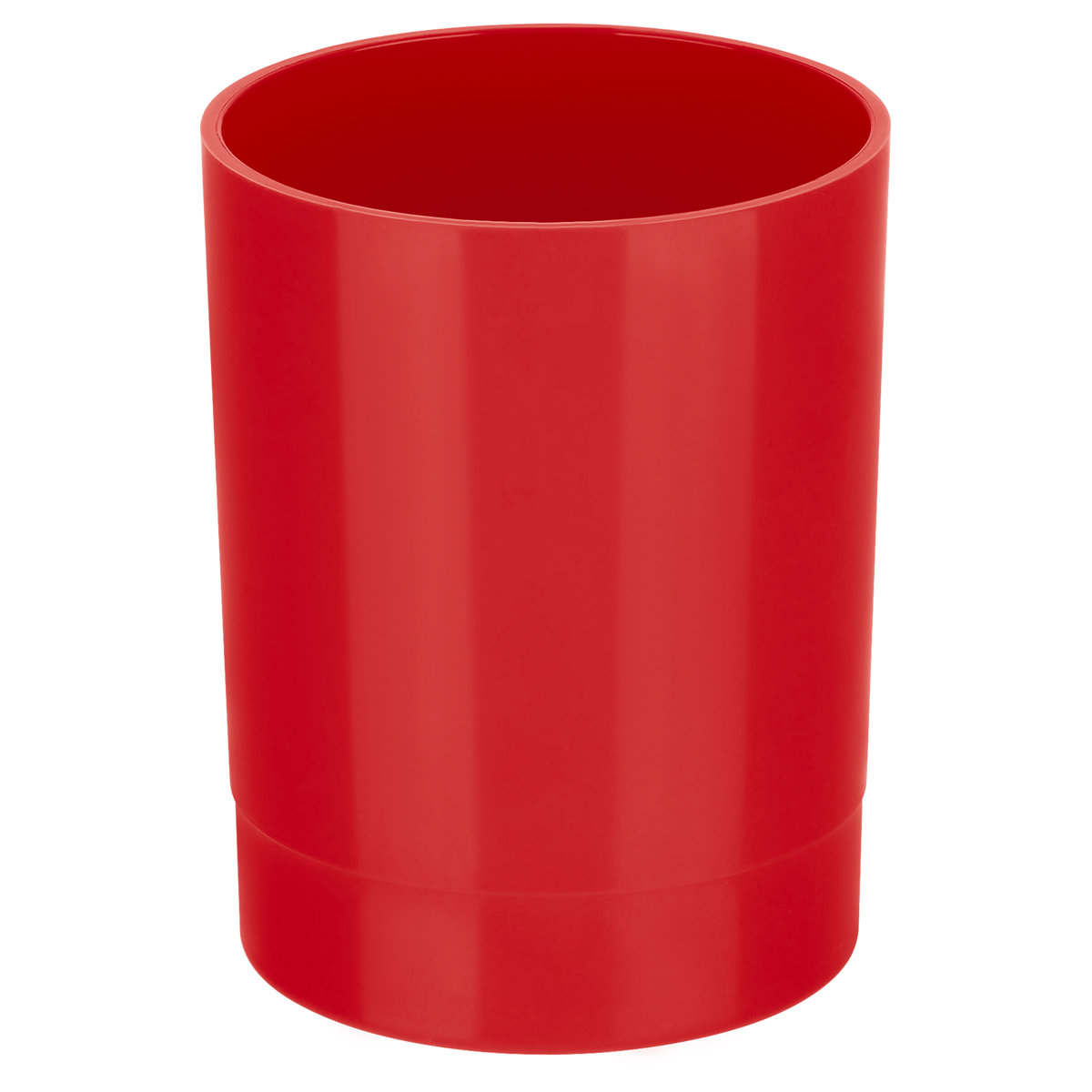 Подставка-стакан СТАММ "Лидер", пластиковая, круглая, красная ПС-30506