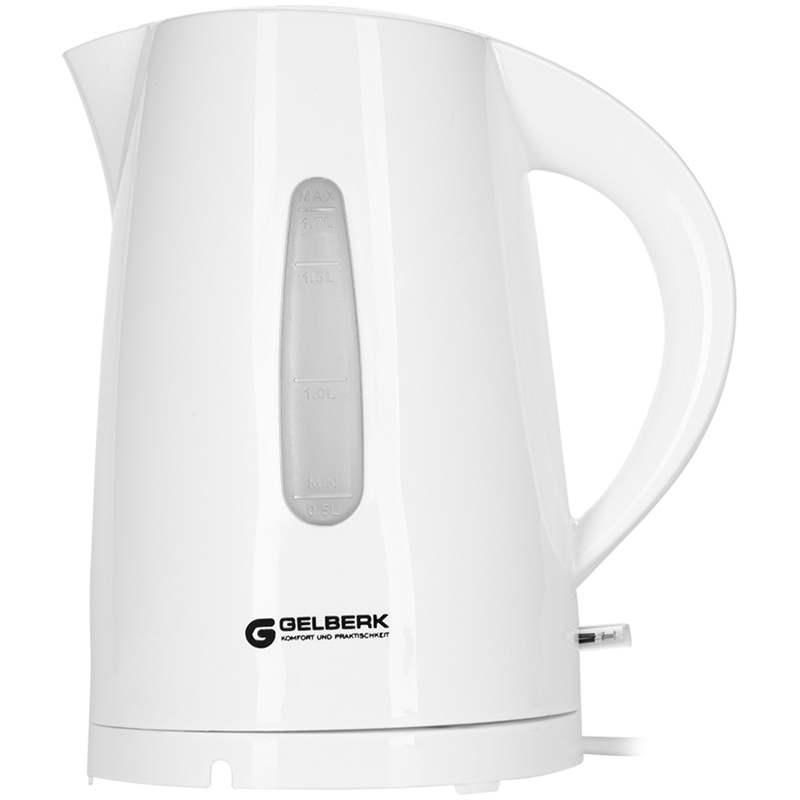 Чайник электрический Gelberk GL-460, 1,7л, 1850Вт, пластик, белый GL-460