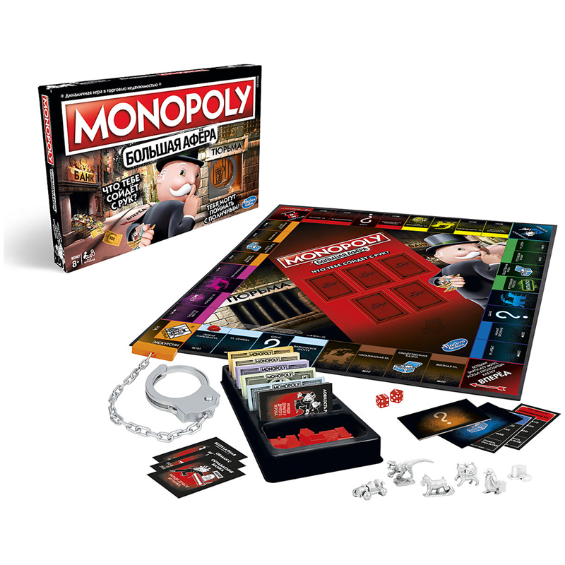 Игра настольная Hasbro "Монополия Большая Афера", картонная коробка Е1871