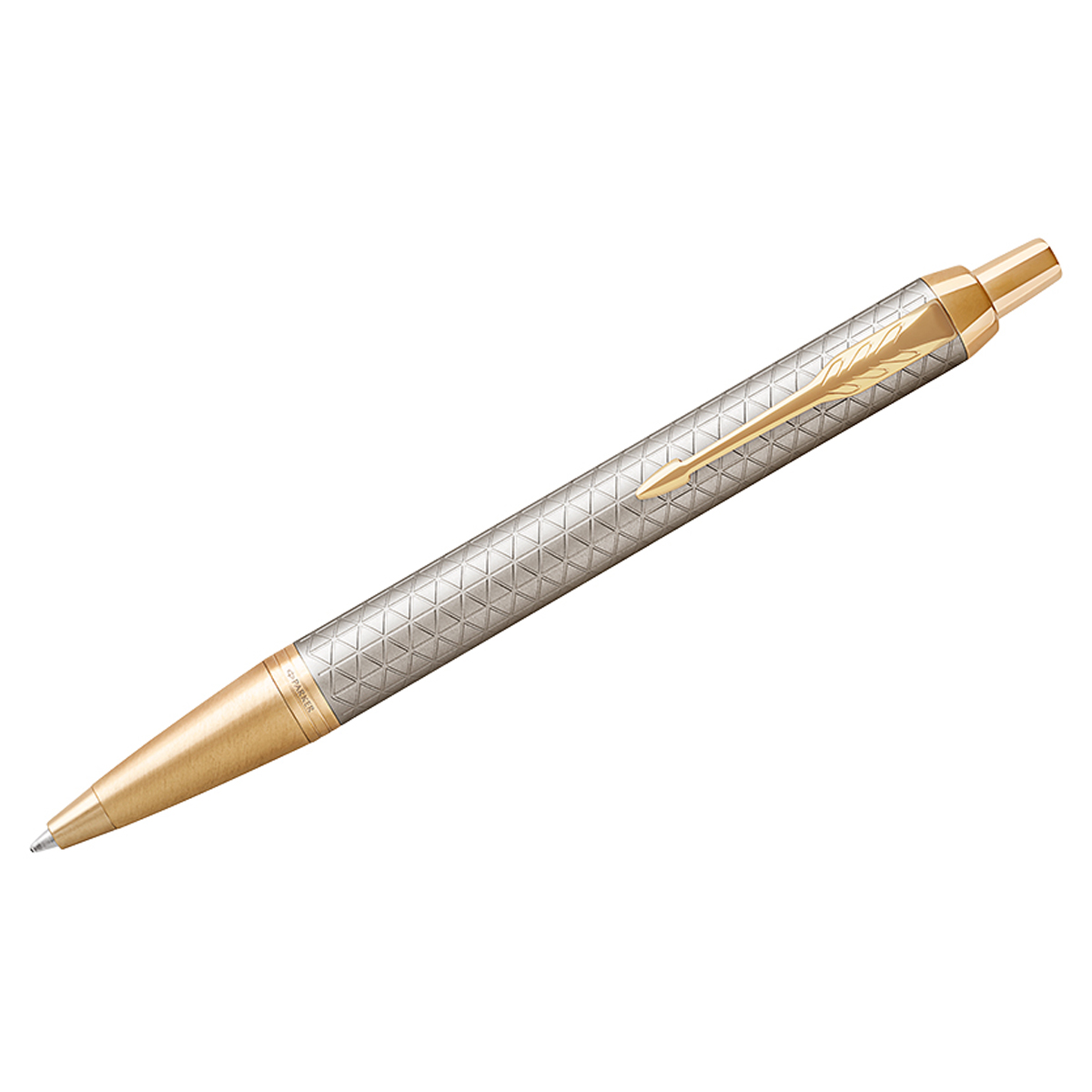 Ручка шариковая Parker "IM Premium Warm Silver GT" синяя, 1,0мм, кнопочн., подарочная упаковка 1931687