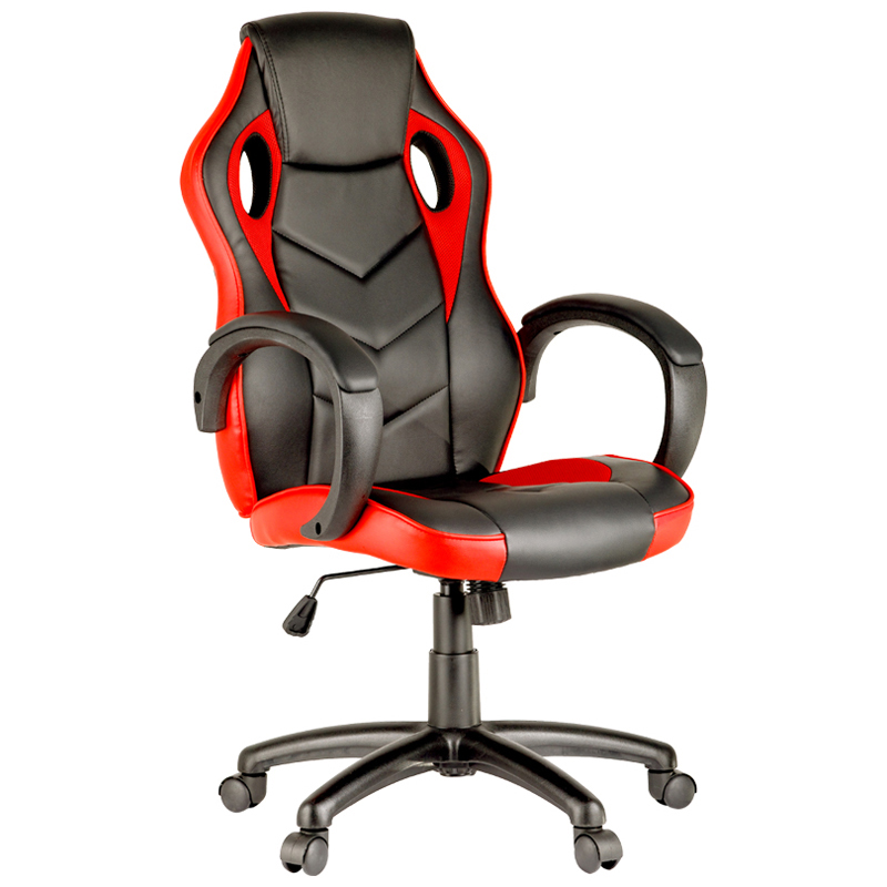 Кресло игровое Helmi HL-S07 "Boost", экокожа/ткань черная/красная 279722