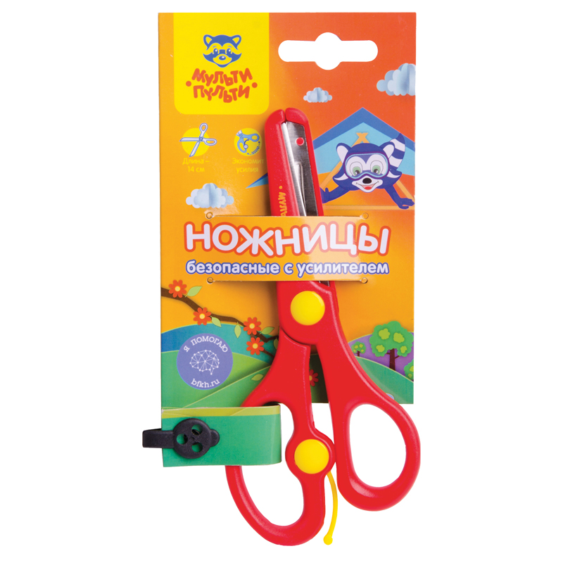 Ножницы детские Мульти-Пульти "Приключения Енота" 14см, с усилителем, европодвес MS_11139