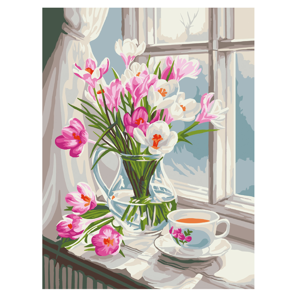 Картина по номерам на картоне ТРИ СОВЫ "Первые подснежники", 30*40, с акриловыми красками и кистями КК3040_57387