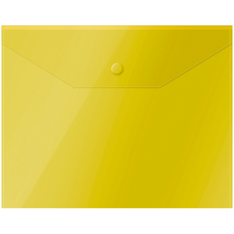 Папка-конверт на кнопке OfficeSpace А5 (190*240мм), 150мкм, полупрозрачная, желтая 267528