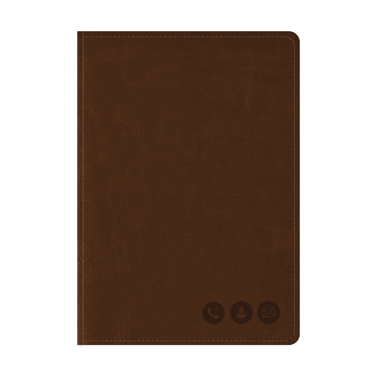 Телефонная книга А5, 80л., кожзам, OfficeSpace "Nebraska" коричневый с вырубкой PbA5_41368