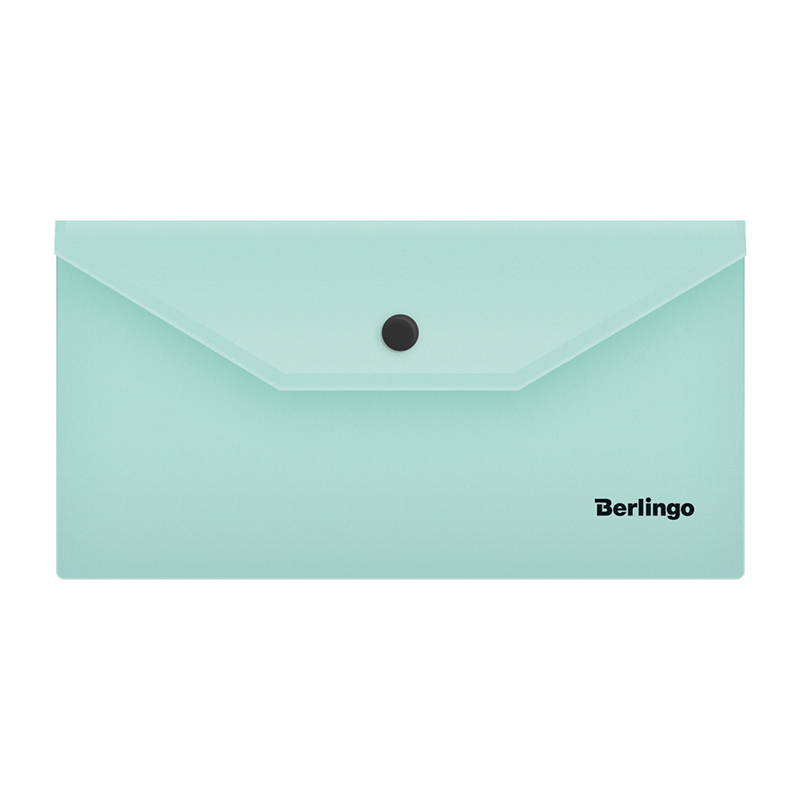 Папка-конверт на кнопке Berlingo "Instinct", C6, 180мкм, мятный AKk_06520