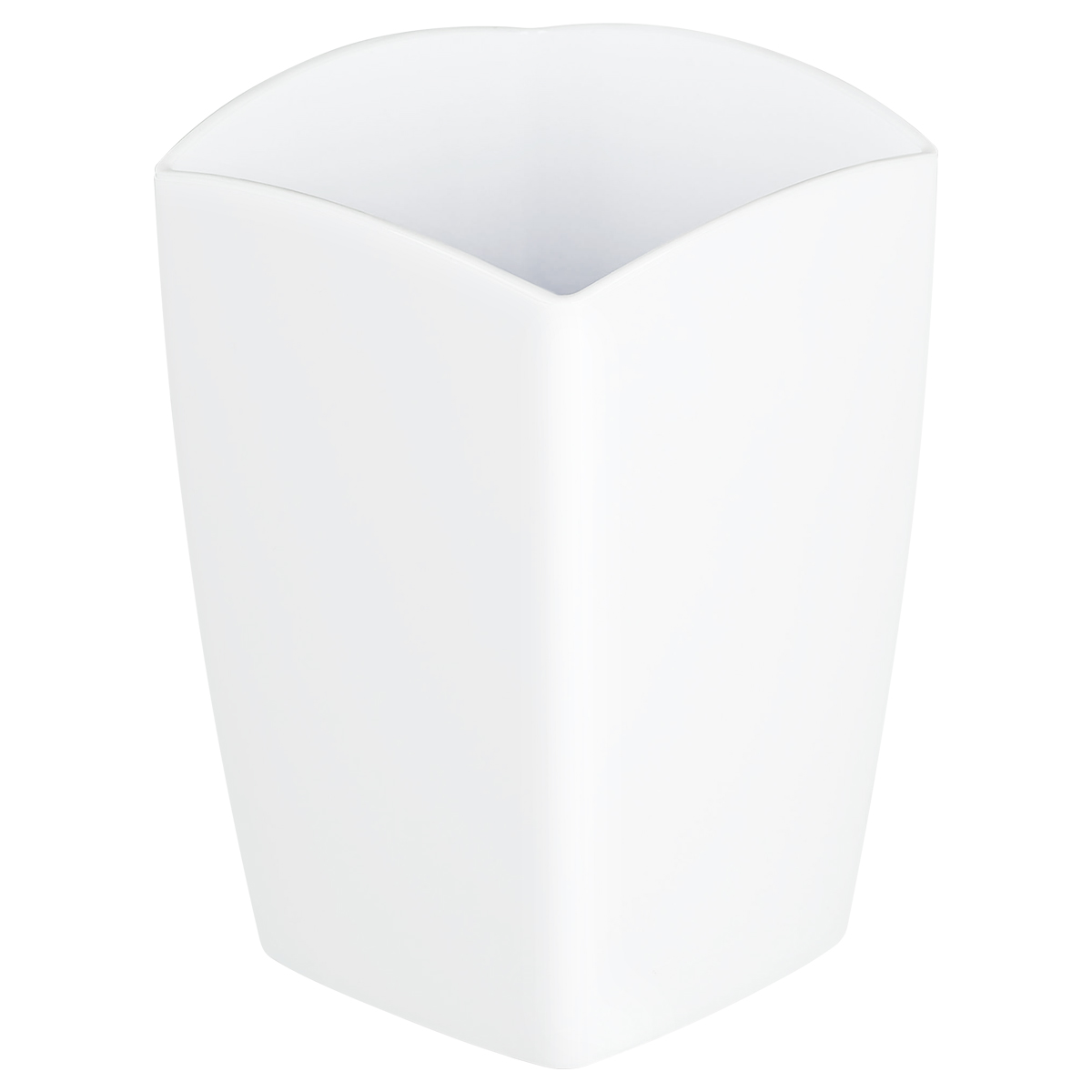 Подставка-стакан СТАММ "Тропик", пластиковая, квадратная, белая ПС-30874