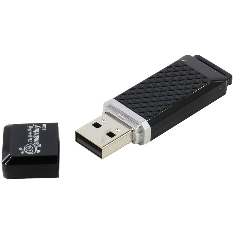 Память Smart Buy "Quartz"  8GB, USB 2.0 Flash Drive, черный SB8GBQZ-K