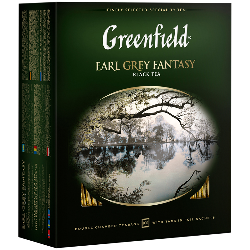 Чай Greenfield "Earl Grey", черный с бергамотом, 100 фольг. пакетиков по 2г 0584-09