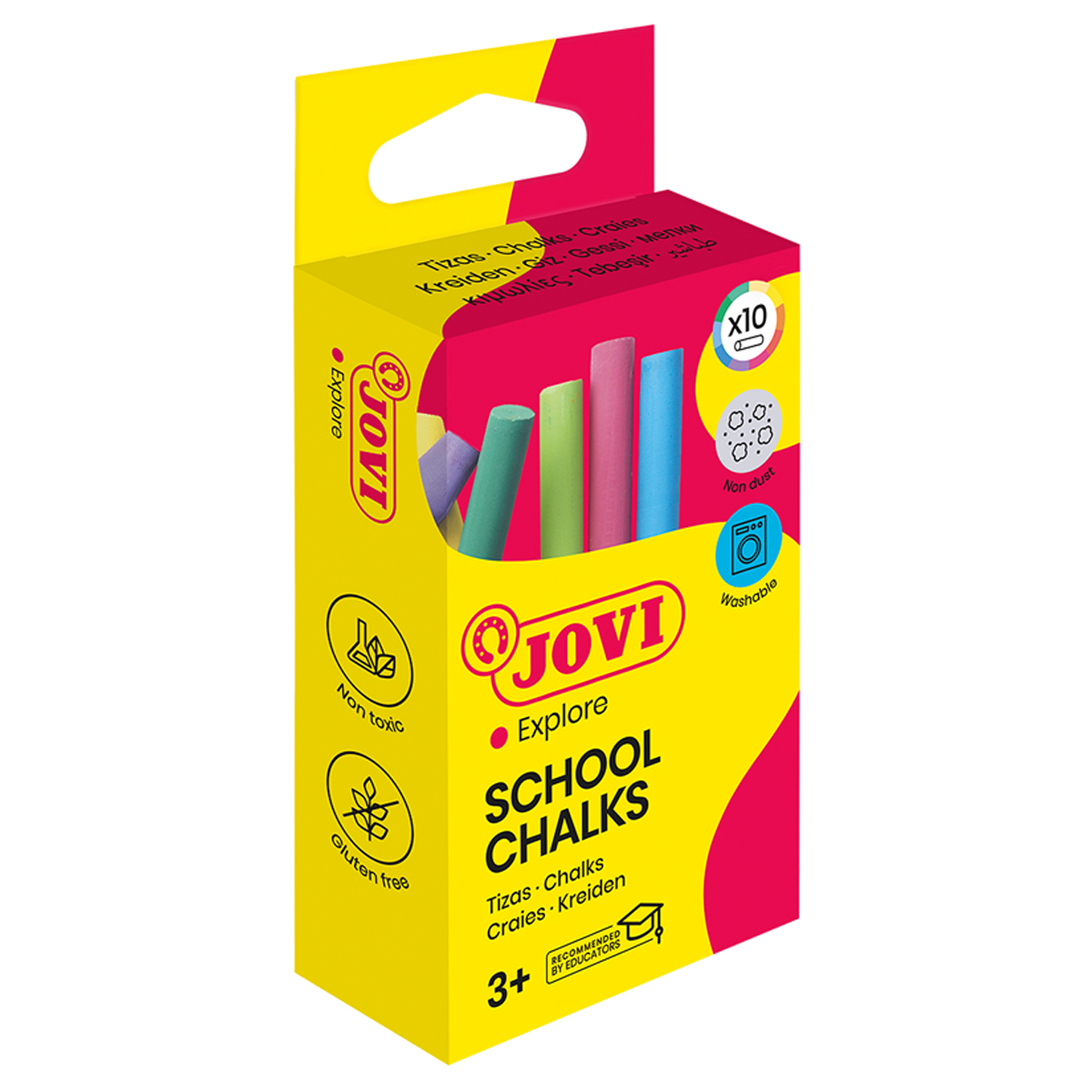 Мелки цветные JOVI, 10цв., круглые, картонная коробка, европодвес 1020