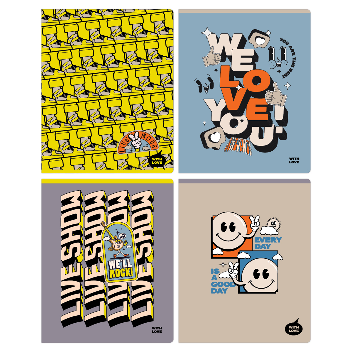 Тетрадь 96л., А5, клетка BG "With love", эконом Т5ск96 11964