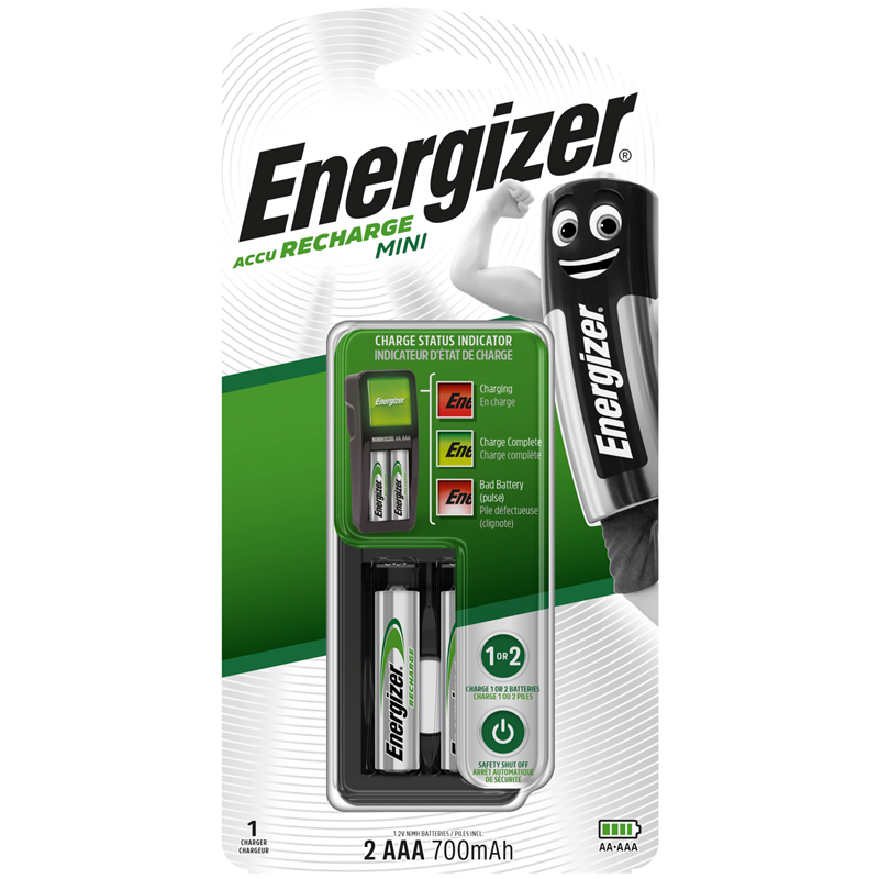 Зарядное устройство Energizer Mini + 2шт. акк. AAA (HR03) 700mAh 7638900421446