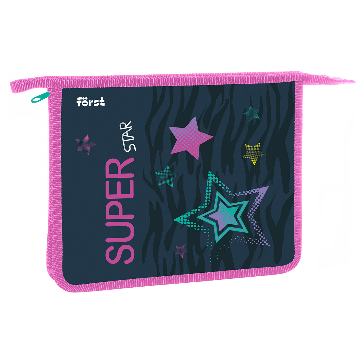 Папка для тетрадей 1 отделение, А5 Först "Super star", 240*205*40мм, пластик, на молнии FT-PP-A50423