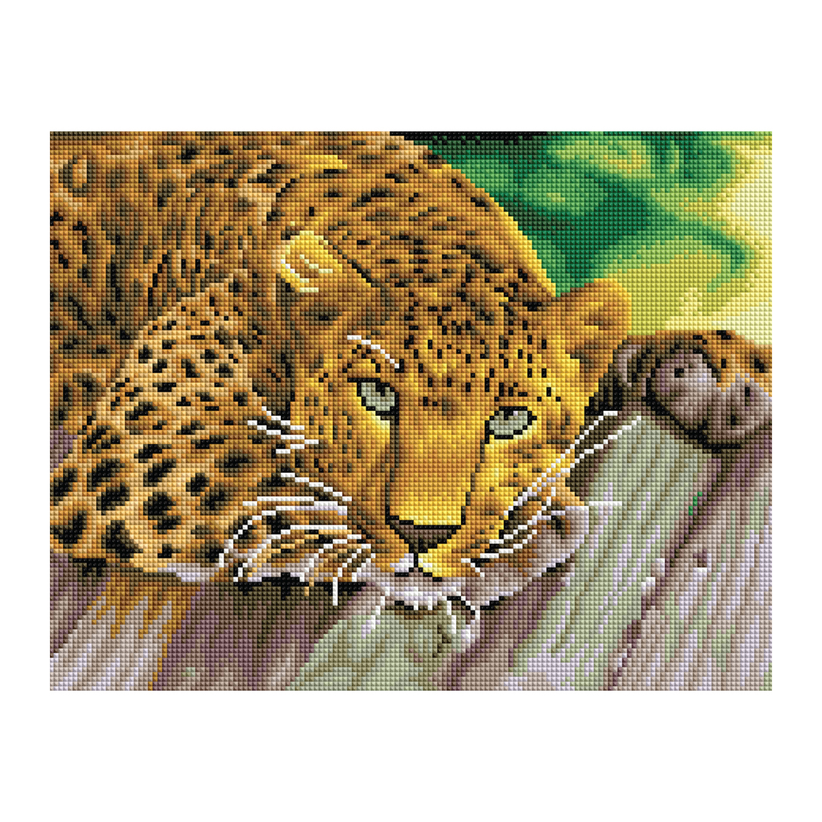 Алмазная мозаика ТРИ СОВЫ "Леопард", 30*40см, холст, картонная коробка с пластиковой ручкой АМ3040_47534
