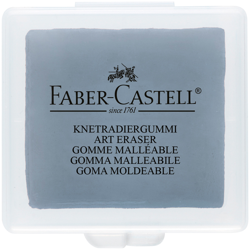 Ластик-клячка Faber-Castell, формопласт, 40*35*10мм, серый, пластик. контейнер 127220