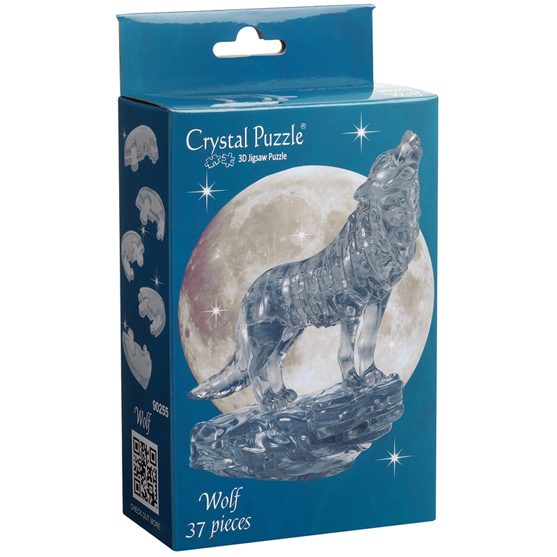 Пазл 3D Crystal puzzle "Черный волк", картонная коробка 90255