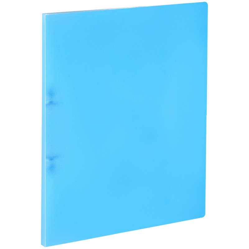 Папка на 2 кольцах OfficeSpace, 25мм, 400мкм, синяя полупрозрачная 300645