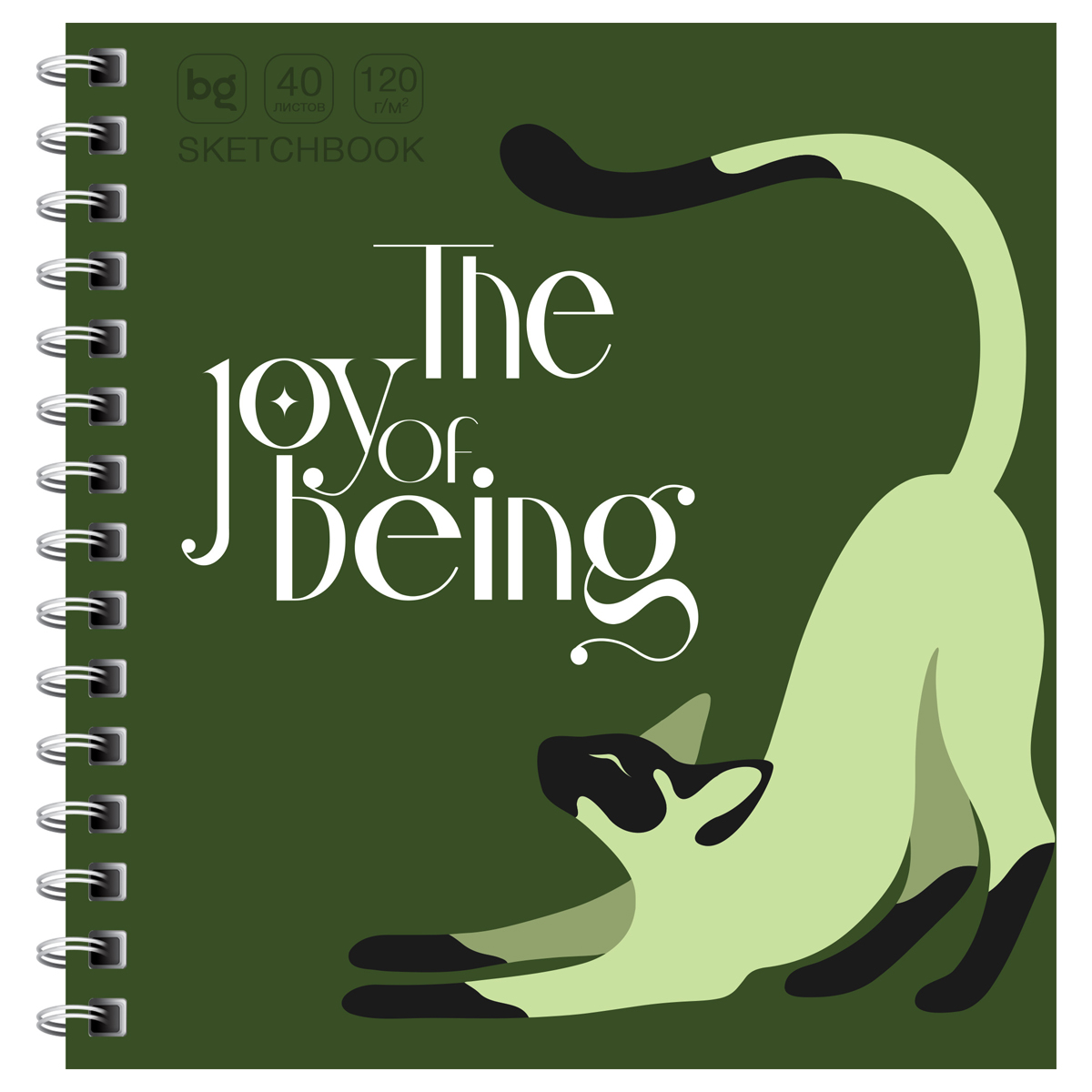 Скетчбук 40л., 170*170 на гребне BG "Secret place. Cat", 120г/м2 Скв40гр_58075