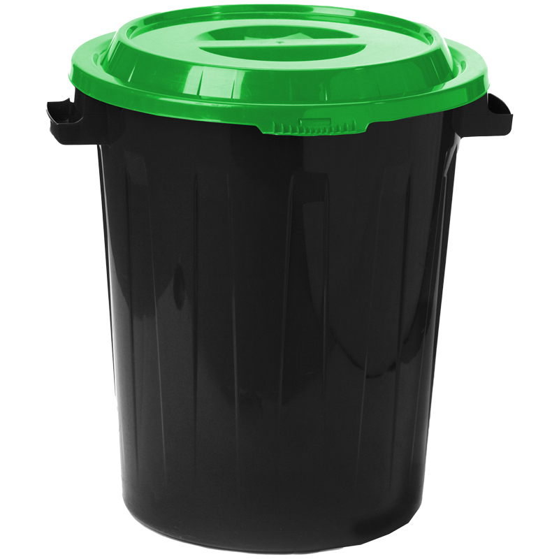 Бак для мусора уличный Idea, с крышкой, 60л, ярко-зеленый М 2393