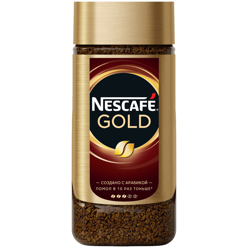 Кофе растворимый Nescafe "Gold", сублимированный, с молотым, тонкий помол, стеклянная банка, 190г 12