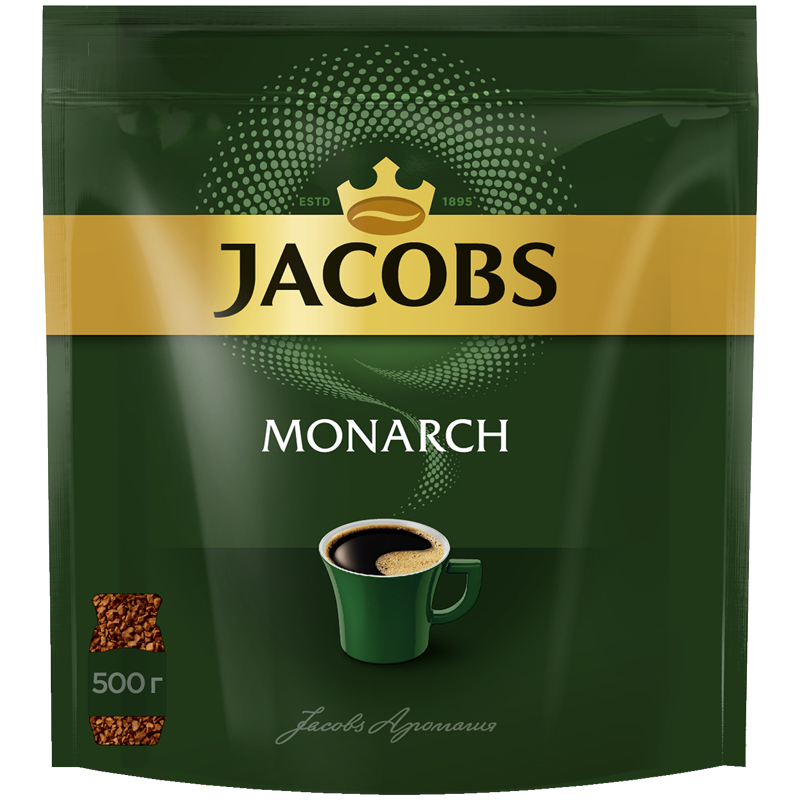 Кофе растворимый Jacobs "Monarch", сублимированный, мягкая упаковка, 500г 8051175/8051467