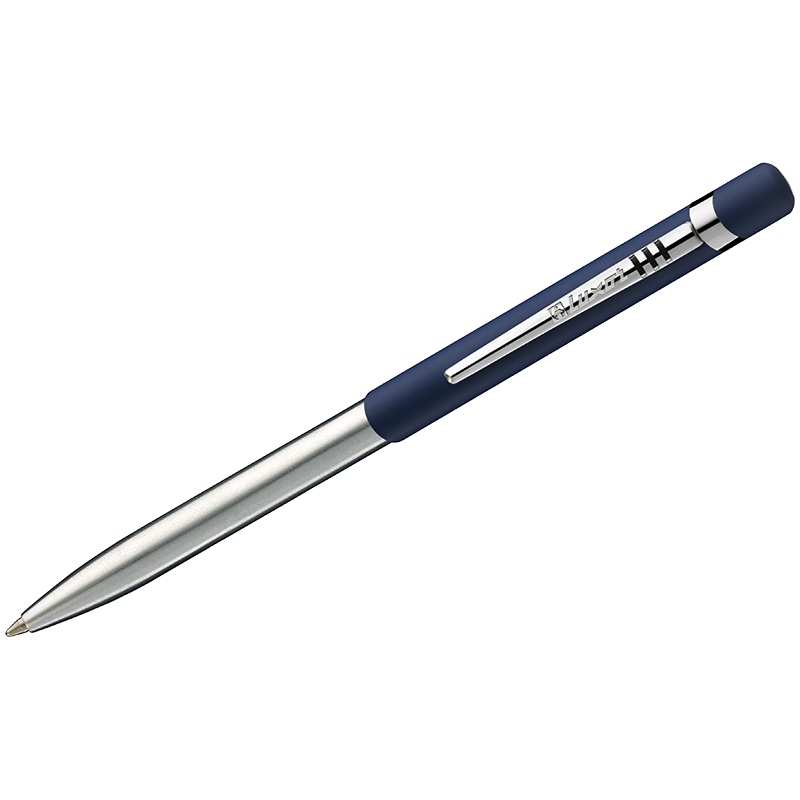 Ручка шариковая Luxor "Gemini" синяя, 1,0мм, корпус синий/хром, кнопочный механизм 2036