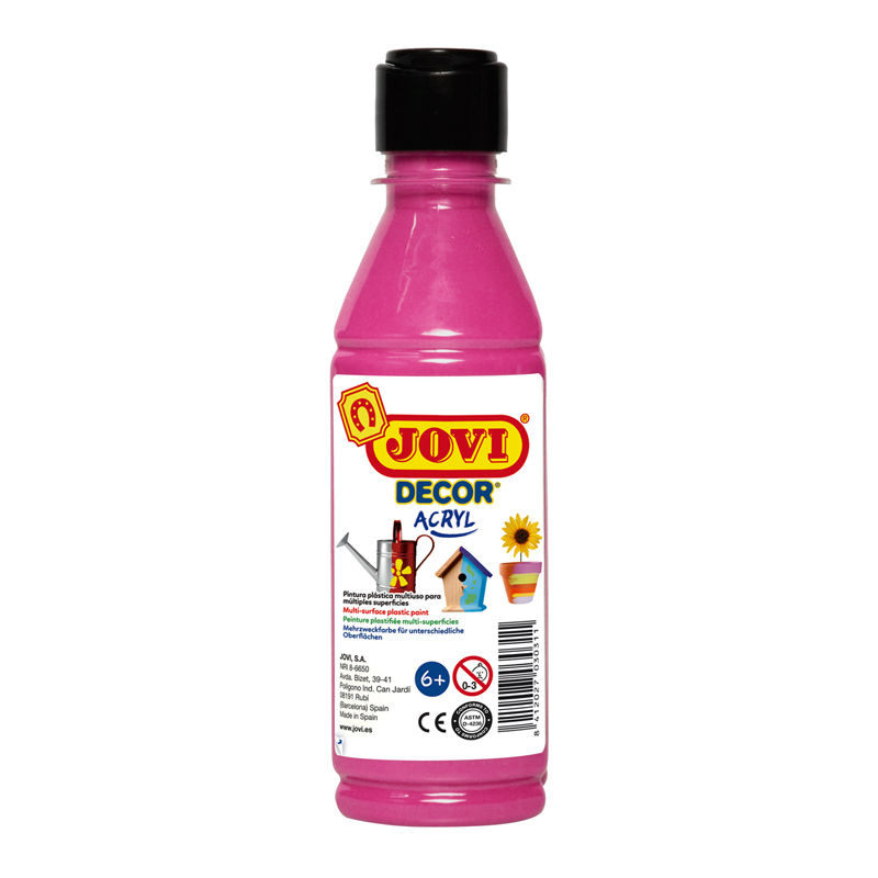 Краска акриловая JOVI, 250мл, пластиковая бутылка, розовый 68008