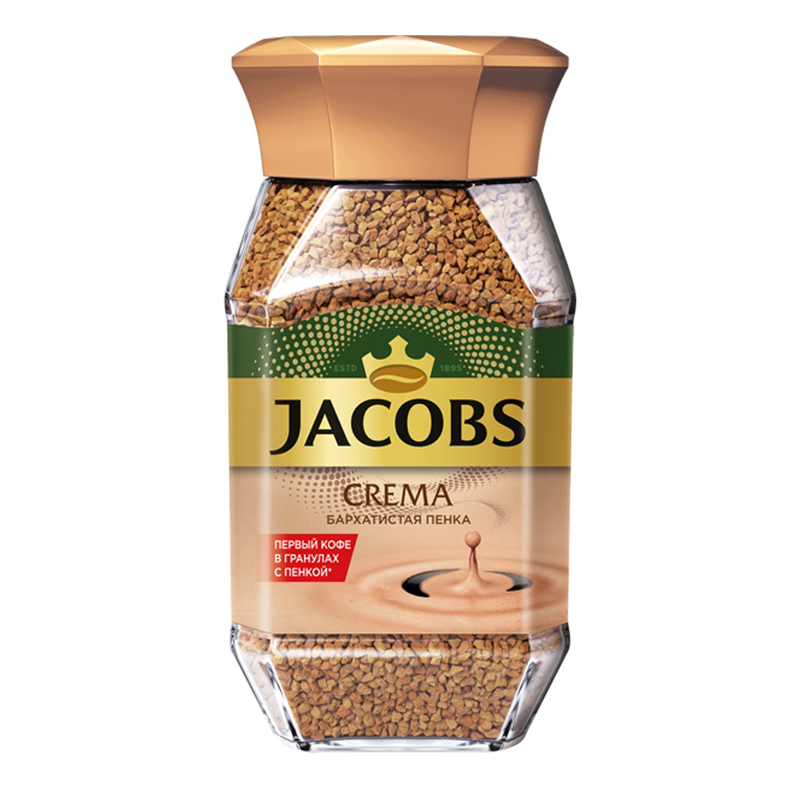 Кофе растворимый Jacobs "Crema", сублимированный, стеклянная банка, 95г 8050118