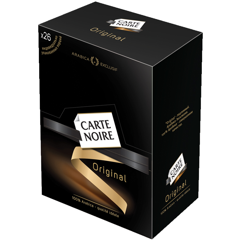 Кофе растворимый Carte Noire "Original", сублимированный, порционный, 26 пакетиков*1,8г, картонная к