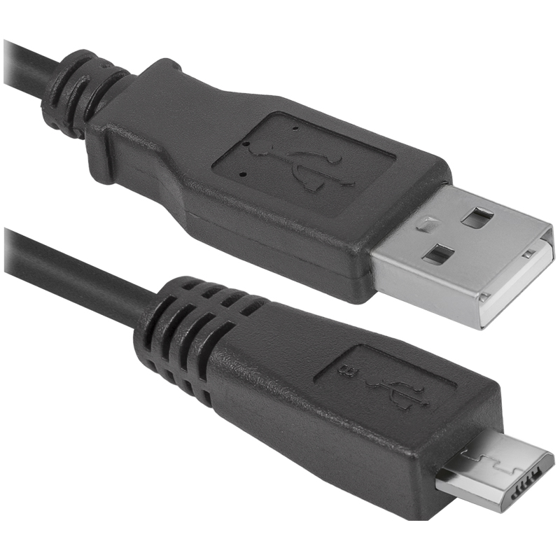 Кабель Defender USB08-06 USB2.0 (A) - microUSB (B), 1,8м, черный 87459