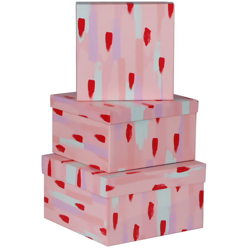 Набор квадратных коробок 3в1, MESHU "Stylish pink", (19,5*19,5*11-15,5*15,5*9см) Кк_41133