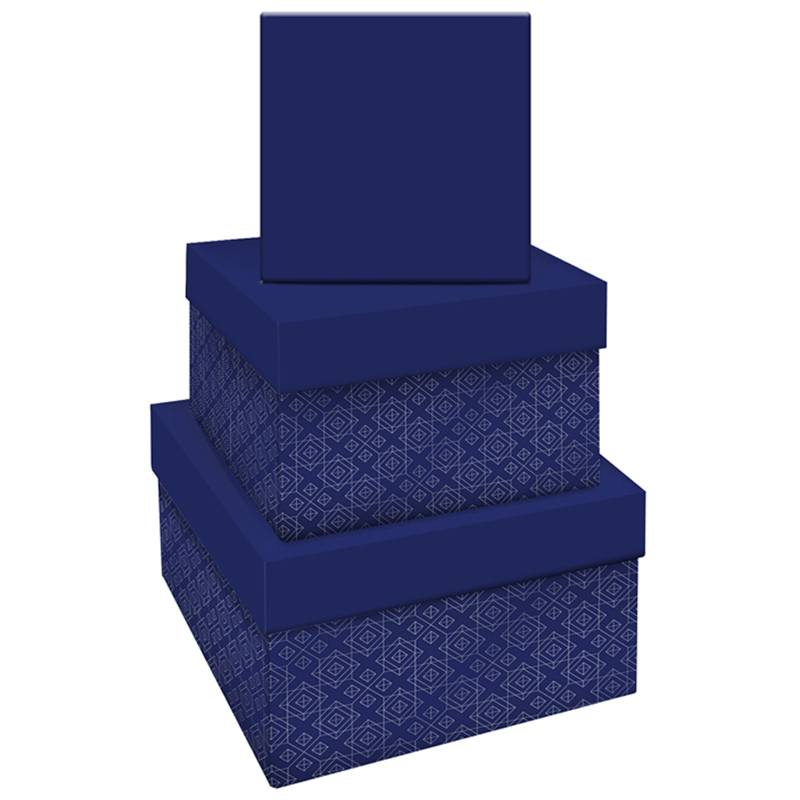 Набор квадратных коробок 3в1, MESHU "Blue style. Base.", (19,5*19,5*11-15,5*15,5*9см) MS_46593