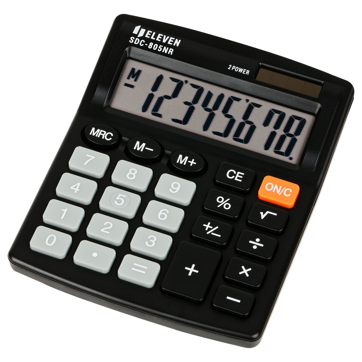 Калькулятор настольный Eleven SDC-805NR, 8 разр., двойное питание, 127*105*21мм, черный SDC-805NR