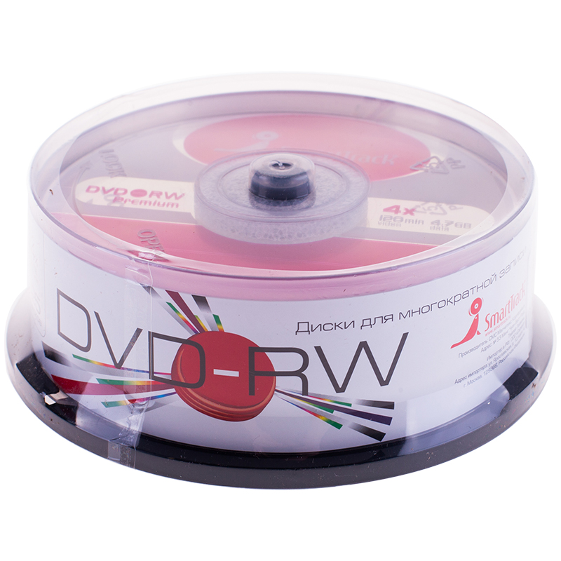 Диск DVD-RW 4.7Gb Smart Track 4x Cake Box (25шт) ST000324