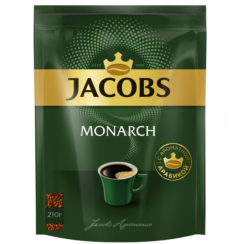 Кофе растворимый Jacobs "Monarch", сублимированный, мягкая упаковка, 210г 8052808/8052900