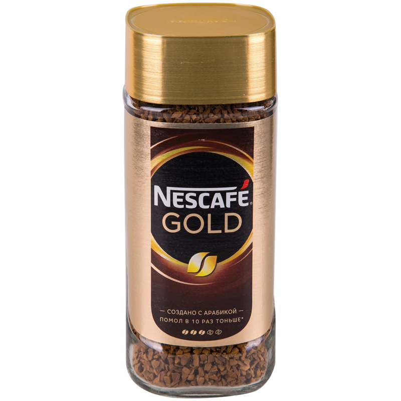 Кофе растворимый Nescafe "Gold", сублимированный, с молотым, тонкий помол, стеклянная банка, 95г 123