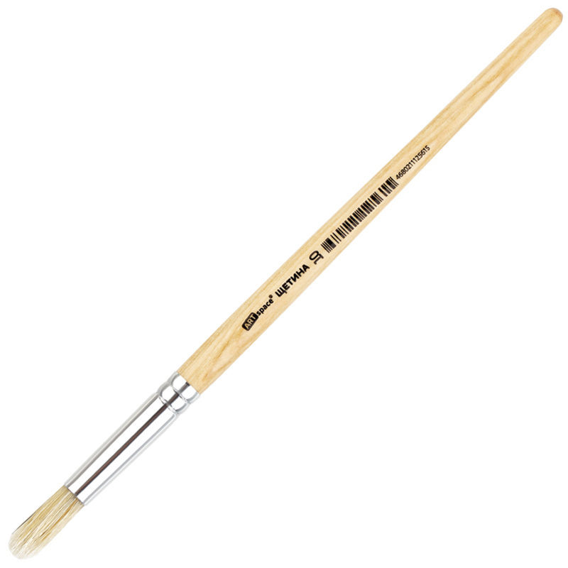 Кисть щетина, ArtSpace, круглая №10, пакет, европодвес BH10_14561