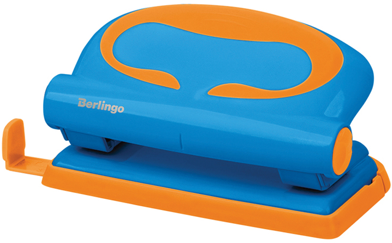 Дырокол Berlingo "Fuze" 10л., пластиковый, голубой, с линейкой DDp_10001