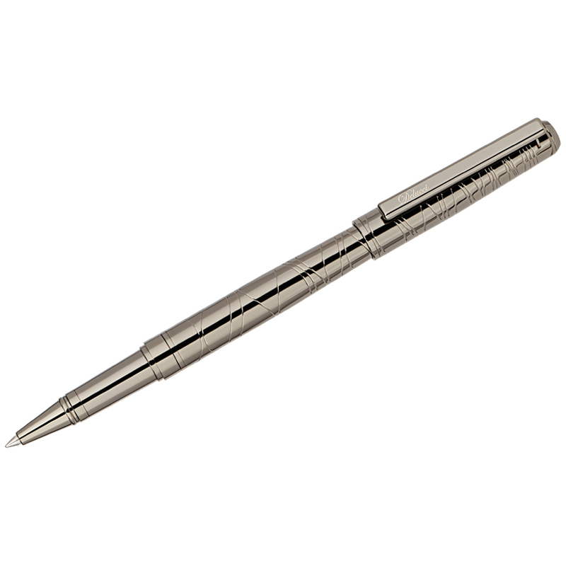 Ручка-роллер Delucci "Mistico" черная, 0,6мм, корпус оружейный металл, подарочная упаковка CPs_62421