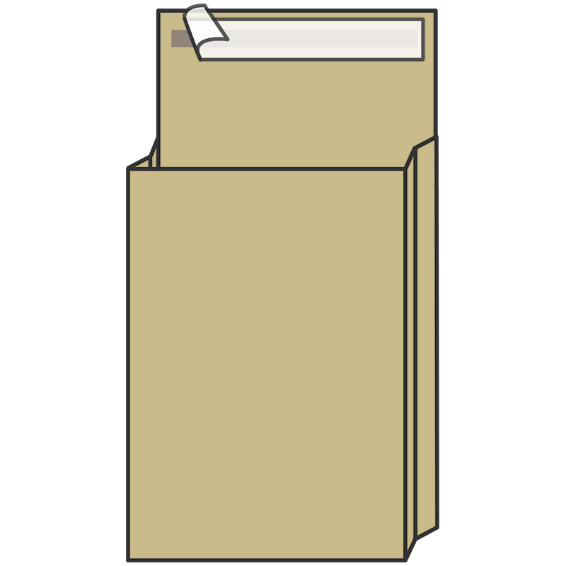 Пакет почтовый C4, UltraPac, 229*324*40мм, коричневый крафт, отр. лента, 130г/м2 381227