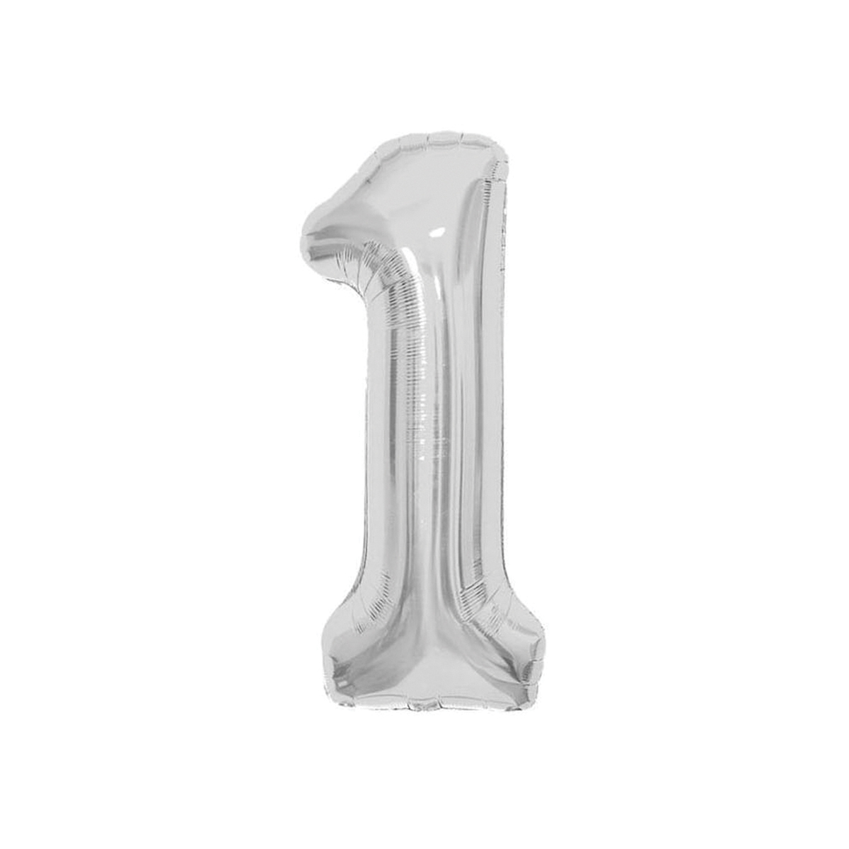 Воздушный шар, 40", MESHU,  цифра 1, серебро, фольгированный MS_51225