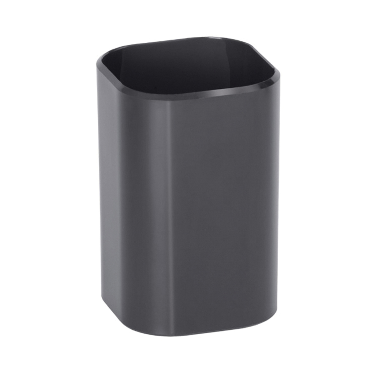 Подставка-стакан СТАММ "Фаворит", пластиковая, квадратная, черная ПС-30473